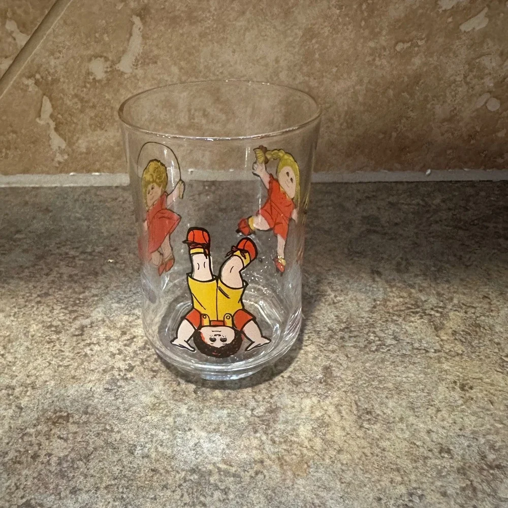 Vintage 1984 Cabbage Patch Kids Drinking Glass Retro Collectible Juice Tumbler